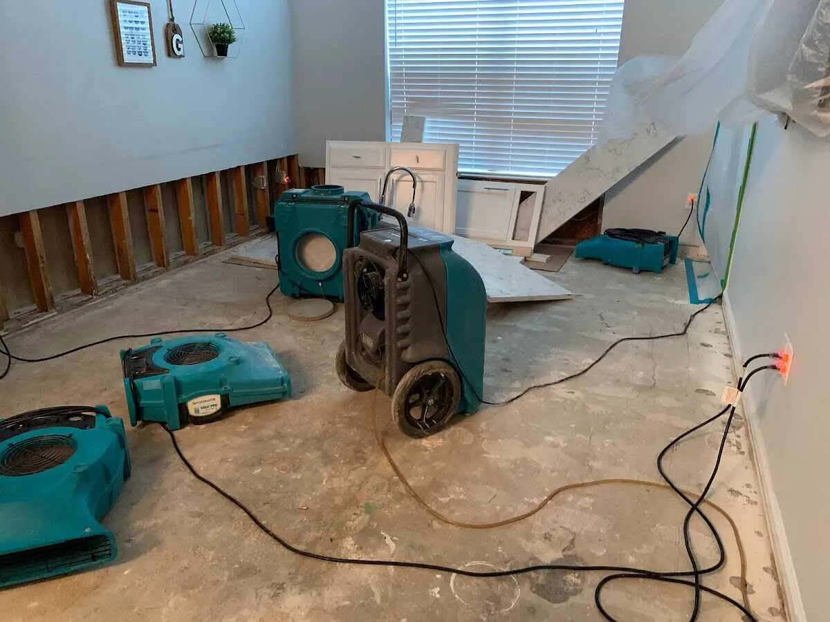 Dehumidifier in flood-cut room for Water Extraction & Removal in Timonium